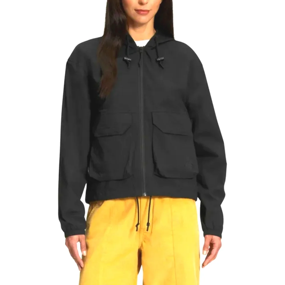 The North Face Women's Medium Black Ripstop Wind Hoodie Jacket New - Picture 1 of 8
